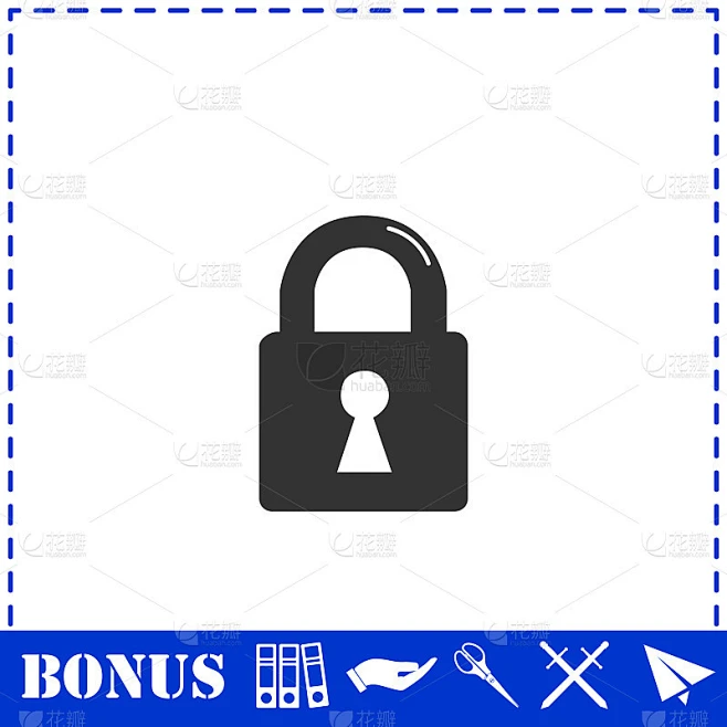 Lock icon flat素材-花瓣网