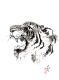水墨虎头