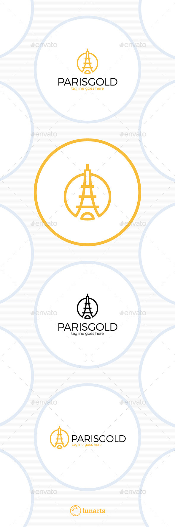 巴黎黄金标志——豪华塔——符号标志模板P...