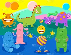 性格,幻想,幽默,卡通,人群,材料,可爱的,古怪的,童话故事,个性