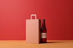 标签效果图设计啤酒包装样机模型