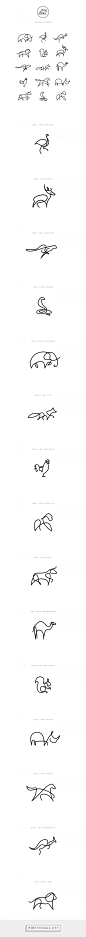 One line - Animal logos on Behance: