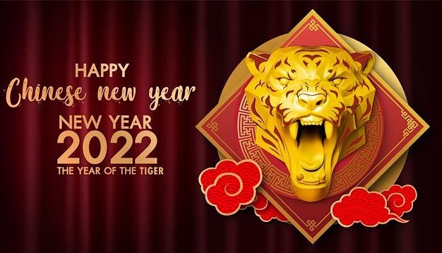 2022年新年虎年元旦新年背景矢量图设计...