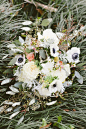 Bridal bouquet with anemone  Amanda Lenhardt Photography | see more on:  http://burnettsboards.com/2014/05/oak-tree-spanish-moss-bridal-session/ #anemone #bouquet