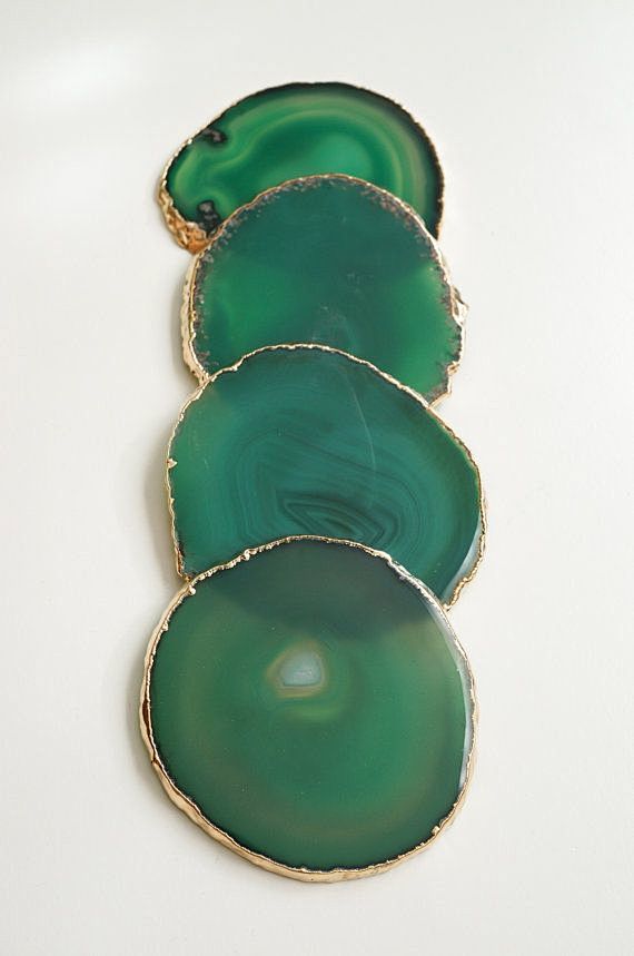 GREEN agate coasters...