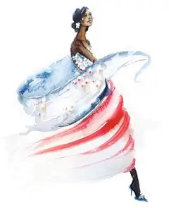 趣味干货-Katie Rodgers的创意时装插画 : Katie Rodgers是一名优秀的美国插画师，同时也是“Paper Fashion”的博主，每天在博客上用插画的方式与大家分享她的时尚灵感，其优雅凝练的画风吸引了不少粉丝。