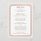Modern Vintage Blush Pink Rose Gold Foil Wedding Menu