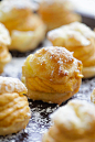 Pumpkin Cream Puffs - puffy choux pastry filled with sweet pumpkin cream filling. These pumpkin cream puffs are perfect for the holidays | rasamalaysia.com