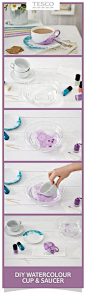 Cómo hacer tazas con efecto mármol | chispis.com