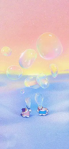 小狗 小猫 插画壁纸