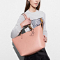 TOTE IN GLOVETANNED LEATHER WITH EMBOSSED ARCHIVE PRINT - Alternate View 1