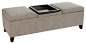 Ecatro Storage Ottoman with center coffee table tray contemporary ottomans and cubes