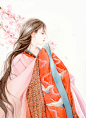 【插画师白岫古风少女手绘作品】
一张张美如壁纸的古风少女仿佛小说里的神仙美人，美得让人过目不忘。 