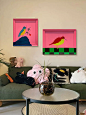 《sparrow》手绘油画客厅装饰画艺术小鸟组合挂画卧室床头柜摆画-tmall.com天猫