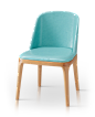 希北北欧宜家进口环保人造革天蓝色餐椅
