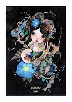 廖小萌的_采集到插画-水彩
