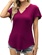 Blouses for Women Fashion 2023 Casual Dressy Womens Tops Summer Cute Short Sleeve Shirts at Amazon Women’s Clothing store