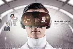 13款人工智能未来科技指纹认证投影科学技术数据化合成海报PSD素材