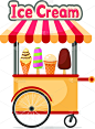 货亭,冰淇淋,白色,寒冷,车轮,背景分离,食品,甜点心,甜食,水果