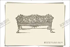 欧式花园座椅素描画 【酷图网】花园座椅,欧式庭院,花园,建筑,园艺设计,素描画,手绘稿