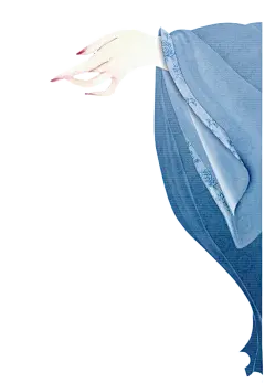 手绘传统人物画透明装饰素材
