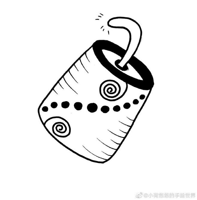 一组萌系小杯子手绘黑白简笔画简笔画教程艺术绿洲等你来小荷悠悠的