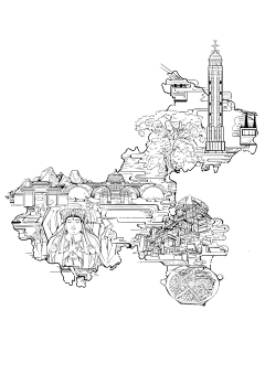 白鹭为霜采集到插画-中国风场景