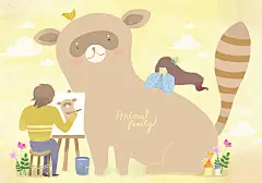 卡通手绘动物猫狗插画儿童教育小孩幼儿园海报墙画PSD设计素材-淘宝网