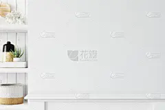 墙模型。滨海斯堪的纳维亚室内风格。3d渲染，3d插图