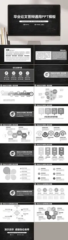时尚黑白高端大气简约工作报告PPT