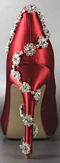 Jewel wrapped satin heels