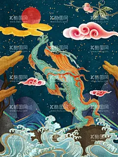 中国风插画  - 源文件下载【酷图网】中国风,国风,国潮,中式,新中式,现代,古风,复古,古典,文化,中华,日式,日式风,传统文化,传统,民族风,背景,底图,壁纸,招贴,海报,地产,广告,宣传,单透,详情页,店铺首页,展板,单页,彩页,传单,水墨,元素,装饰,创意,图案,素材,手绘,插画,插图,扁平风,神兽,