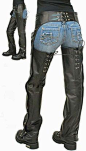 Leather Chaps with Adjustable Lace Thigh