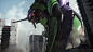 Anime 1920x1080 mecha fight anime EVA Unit 01 mechs Neon Genesis Evangelion Ikari Shinji robot