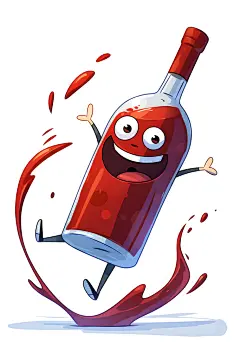 酒瓶创意搞笑插画