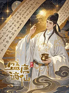 明月高悬照九州， 太白举杯邀天游。 云卷天舒星河动， 金樽对月梦中歌。 千篇豪情倾东海， 斗酒诗百不须夸。 江山如画皆诗韵， 盛世大唐冠群贤。 #李白  #唐诗   #大唐  #唐朝  #盛世大唐  #长安城  #长安  #唐代 #氛围感  #梦幻  #唯美  #美图  #光影  #东方美学  #中式美学  #场景  #风景插画  #场景插画  #山水插画  #古风插画  #风景插画  #壁纸  #手机壁纸  #电脑壁纸  #数字艺术  #数字藏品   #装饰画  #古风  #国风 #AI绘画  #AI便