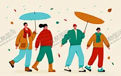 秋天服饰 【酷图网】秋天服饰,秋装,卡通人物,秋天,秋季,毛衣,大衣,棉衣,服饰,服装,穿秋装的人,保暖,长裤