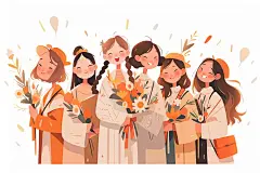 开学季扁平风插画-图巨人