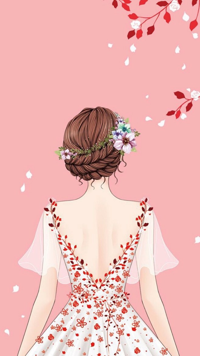 背影礼服女孩