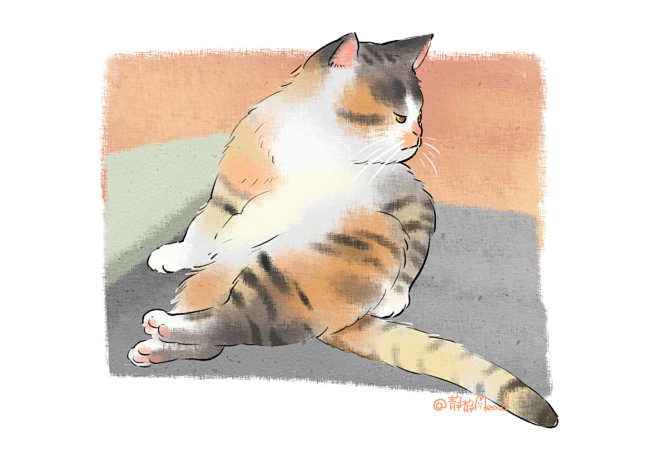 给猫猫画张画销魂坐姿的小猫咪