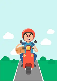矢量卡通手绘快递员ai背景图_新图网 https://ixintu.com 矢量 卡通 手绘 快递员 物流 运输 单车快递 公路 邮递