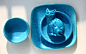 翠蓝釉瓷猫摆件