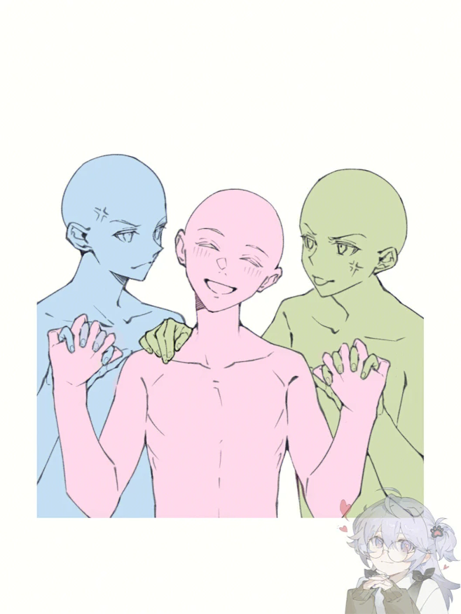 多人模板参考 双人人模#Q版#参考#绘画#情侣 #双人#模板#cp#单人#头像#线稿#绘画技巧 （版权归作者所有，侵删）-花瓣网