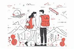 扁平风旅游高清简约插画