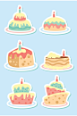彩色卡通生日蛋糕蜡烛奶油矢量免扣元素