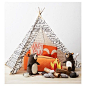 Faux s'more roasting and this Gray & White TeePee Pillowfort™ $89 at Target: 