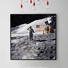登陆月球 后现代装饰画次时代潮流经典墙画宇宙挂画太空海报壁画-淘宝网
