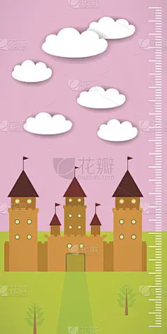 云,草,儿童,高处,粉色,天空,城堡,白色,计量器,绿色