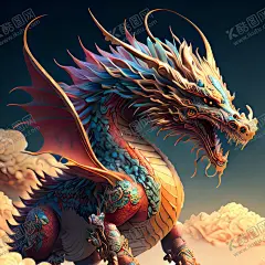 国潮麒麟 【酷图网】麒麟,国潮风,上古神兽麒麟,威武的麒麟,赤壁风格