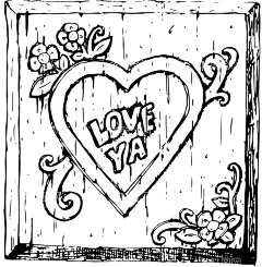 情人节黑白矢量图  - 源文件下载【酷图网】情人节,黑白,花,图标,矢量图,相框,LOVE,爱心,花形,复古,复古花,底纹,边框,